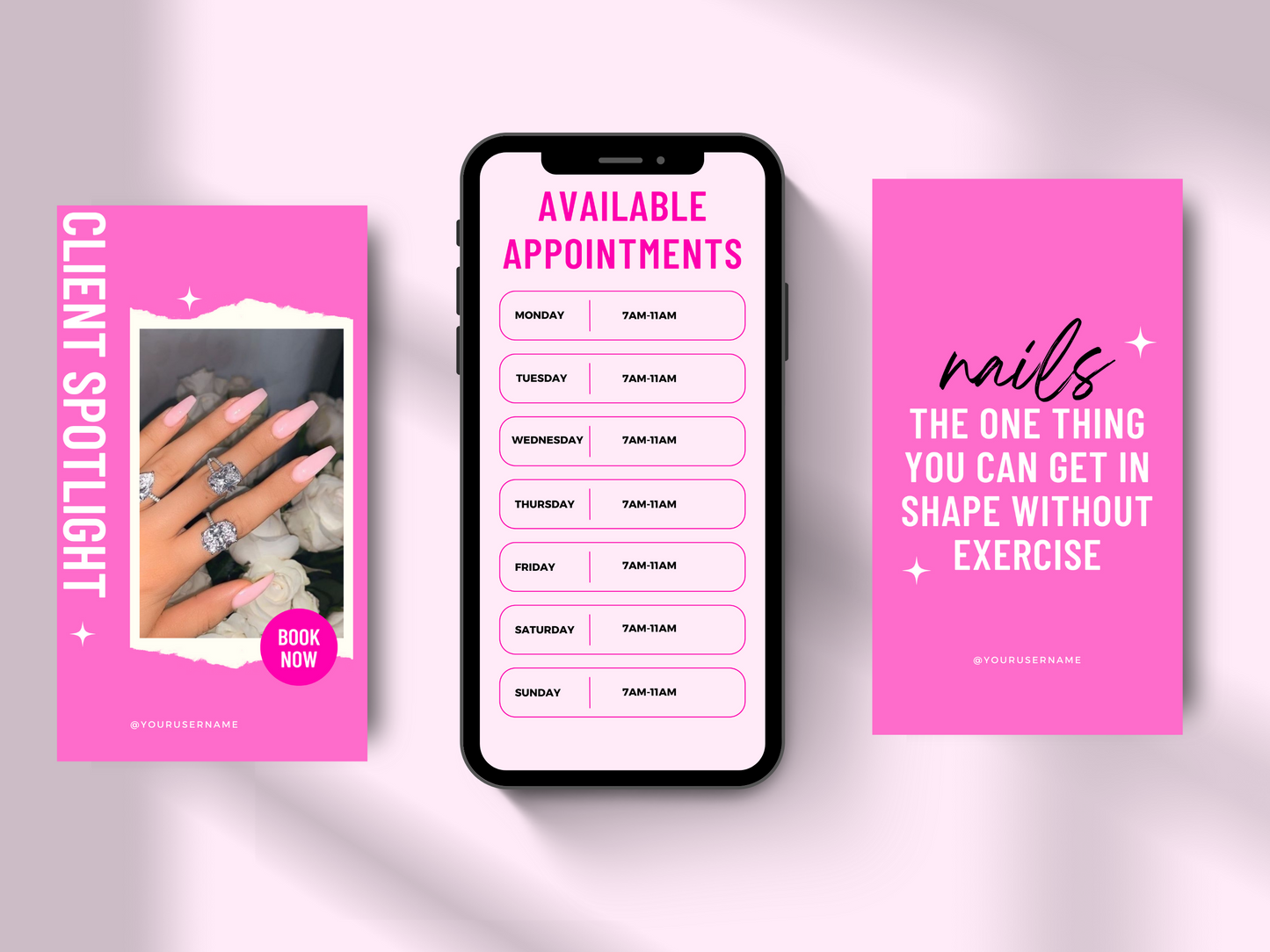 150 Customizable Canva Templates for Nail Technicians on Instagram - Posts, Stories, Highlights